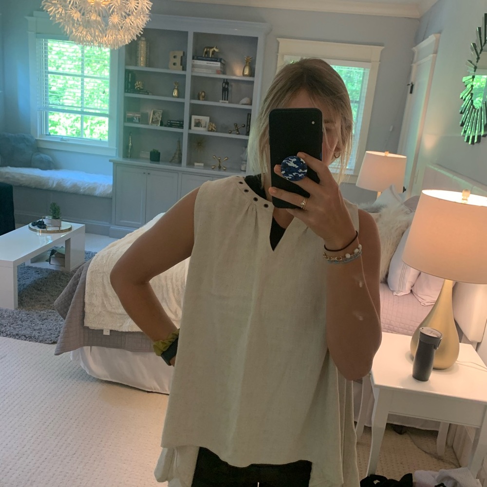Oversized linen top